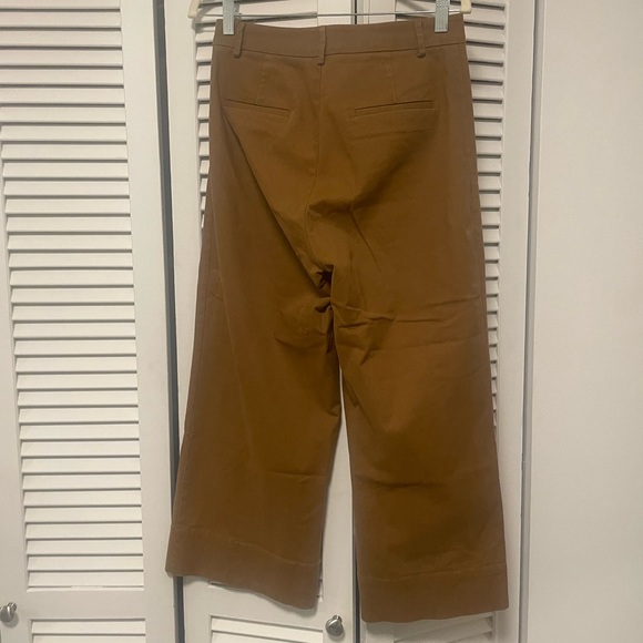 Frank & Oak Josephine Wide Leg Crop pant in dark camel, size 6 - Picture 3 of 3